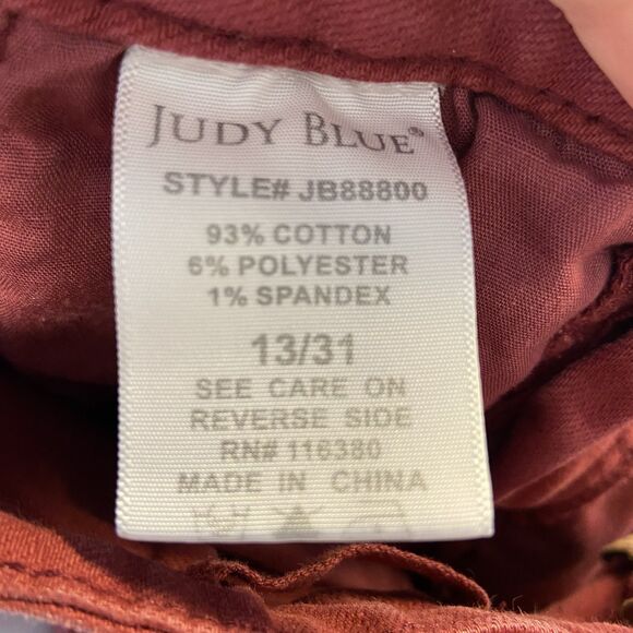 Judy‎ Blue Wide Leg Jeans Women's 13/31 Red Stretch High Rise Style# JB8800 - Picture 4 of 5